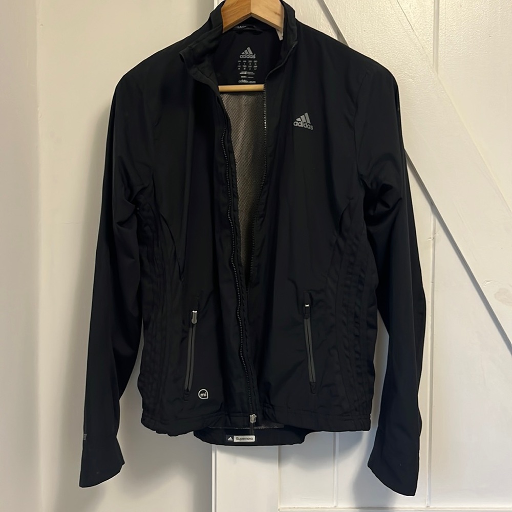 Adidas Women’s Climaproof Full Zip Lightweight Black Jacket- Small